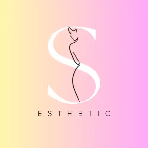 Le logo de l'entreprise soin Esthetic, représenté par un dégradé de couleur qui va du jaune au rose